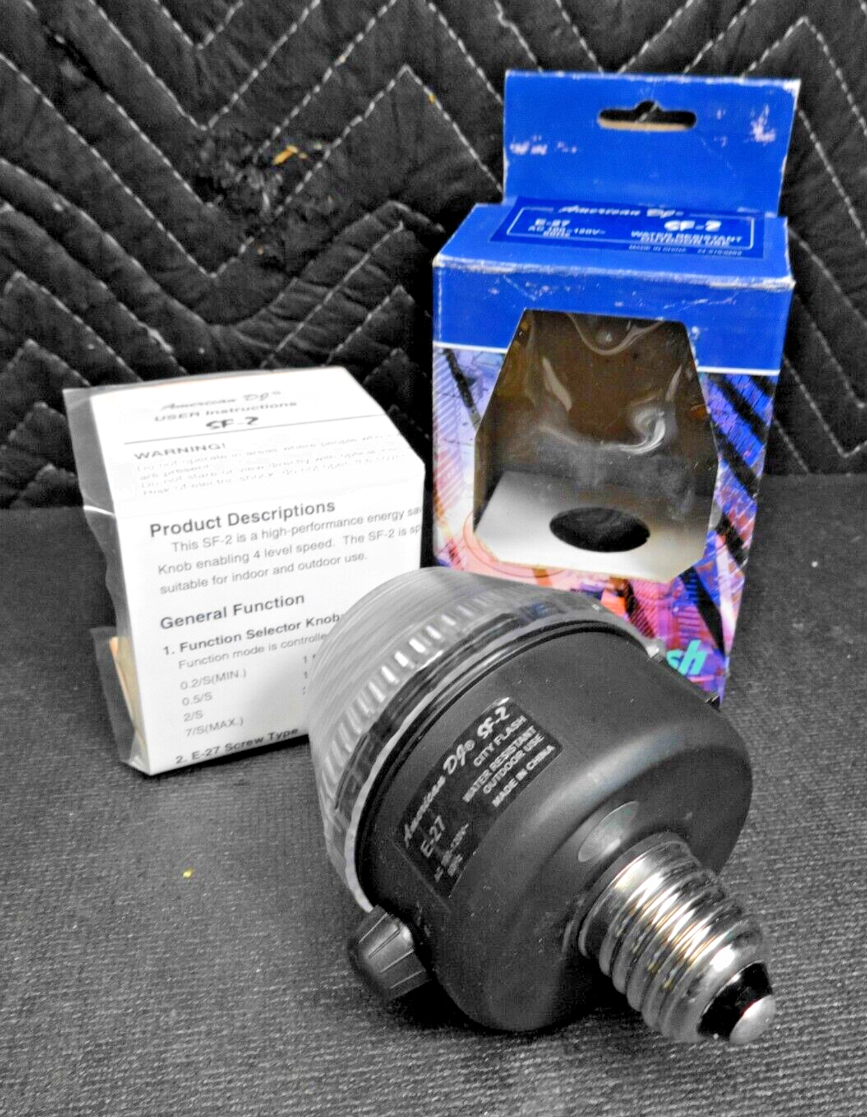 American DJ City Flash SF-2 Strobe Bulb w/ E-27 Light bulb socket base.