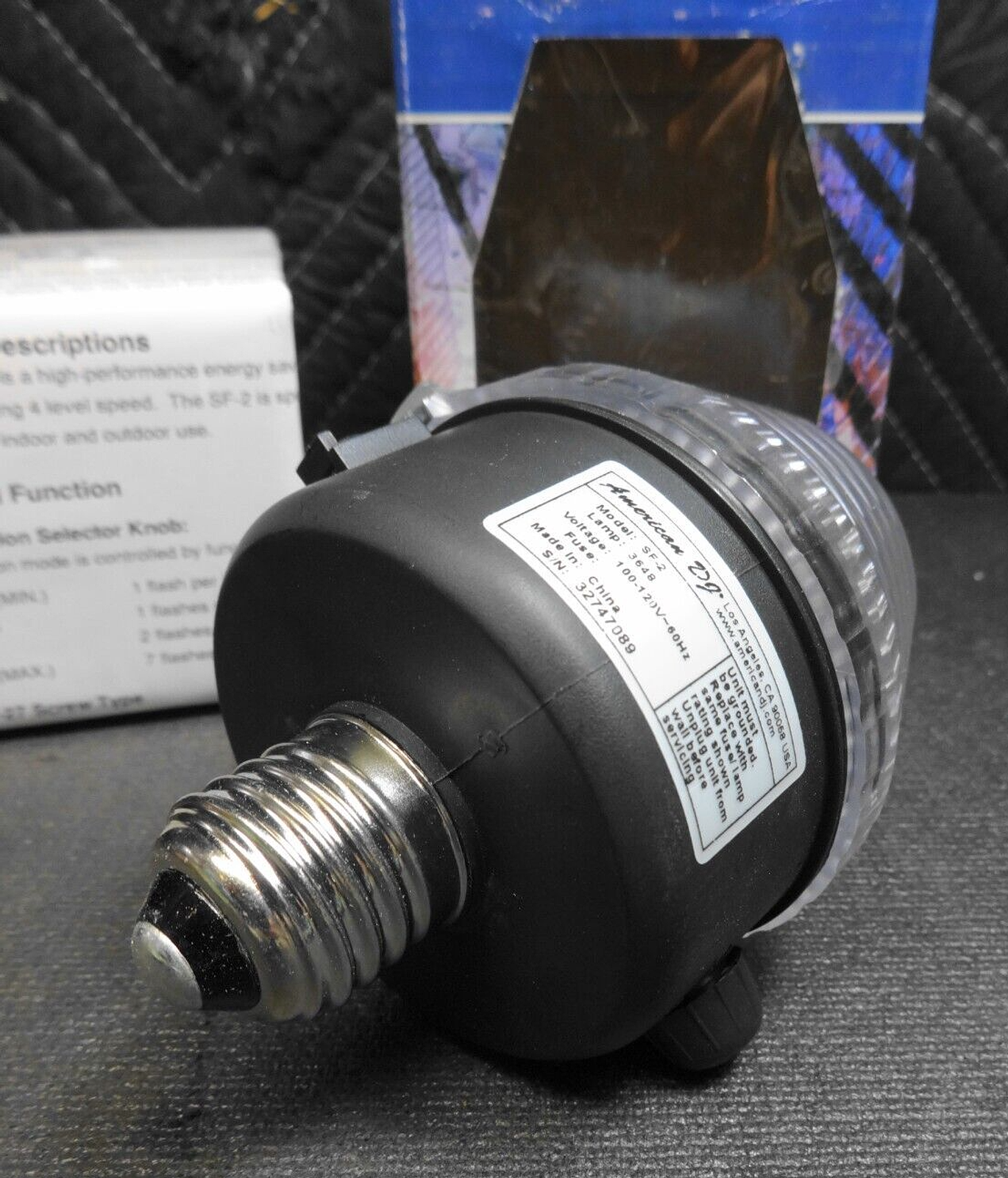 American DJ City Flash SF-2 Strobe Bulb w/ E-27 Light bulb socket base.