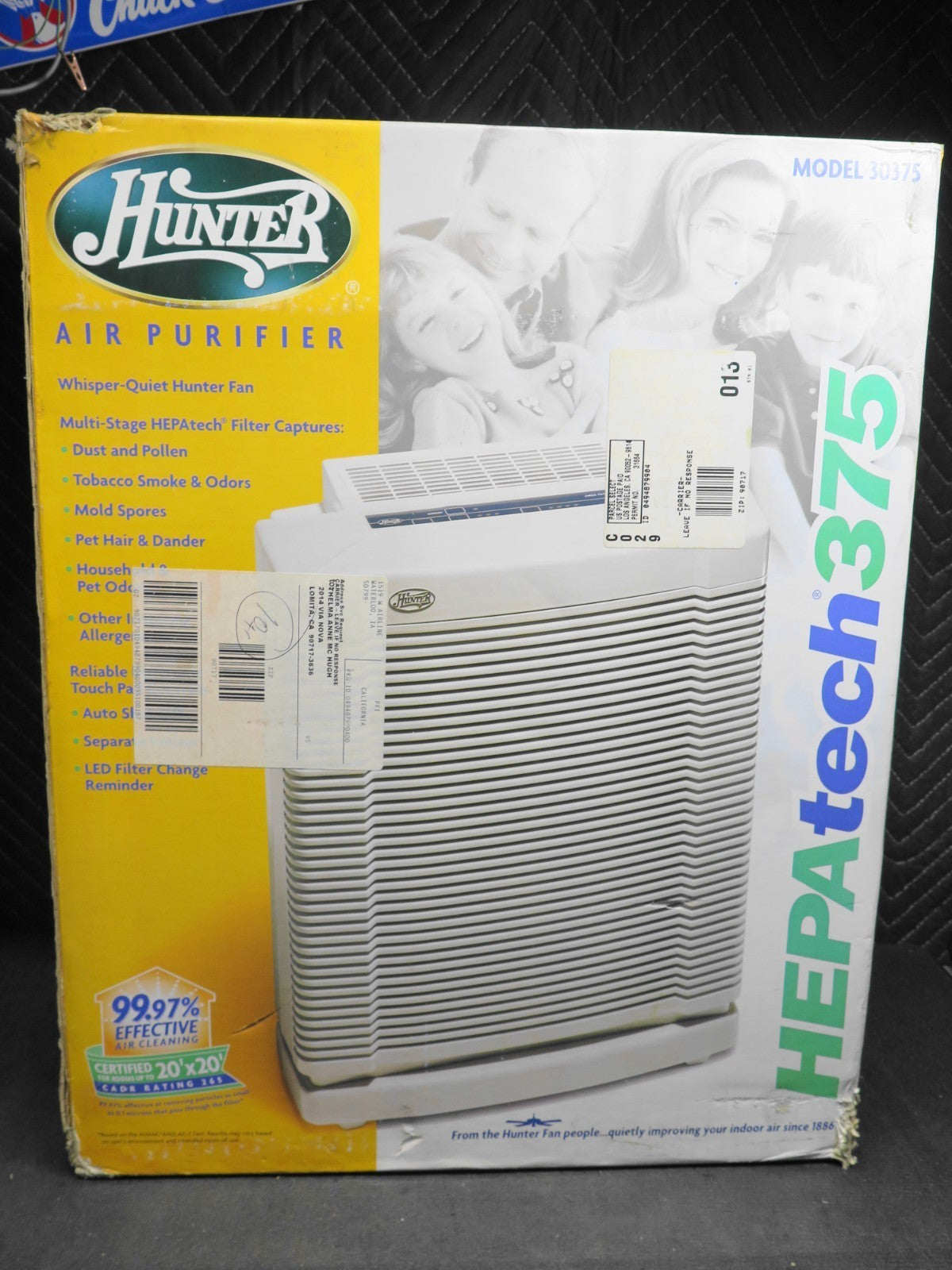 Hunter HEPAtech375 Air Purifier 30375 Ionizer - 400 CFM