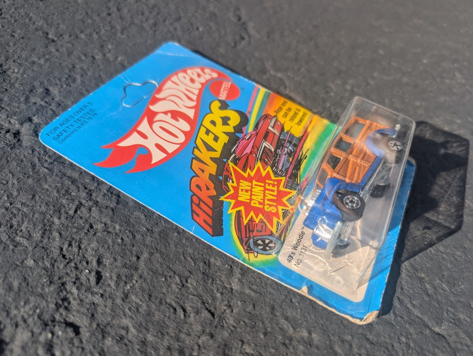 Vintage 1979 Hot Wheels HiRakers 40’s Woodie Blue - No. 1131 On UNPUNCHED Card