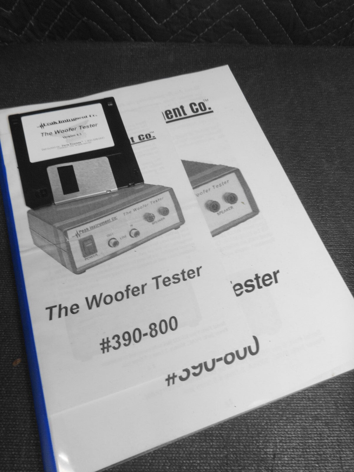 The Woofer Tester #390-800 By Peak Instrument Co. w/ Software & Manual