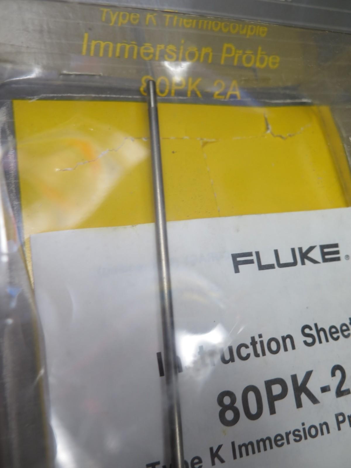 Fluke 80PK-2A Immersion Temperature Probe 80PK2A Type K Thermocouple