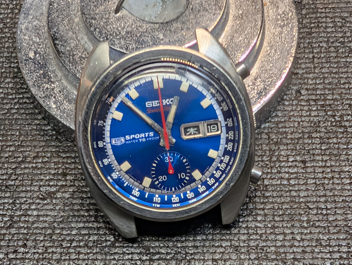 SEIKO 6139-6010 Automatic JDM Blue Bruce Lee Watch 6139A Kanji - Feb 1970
