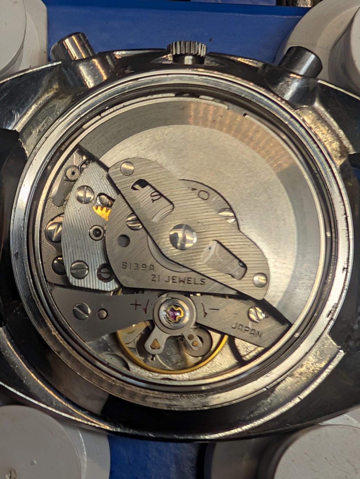 SEIKO 6139-6010 Automatic JDM Blue Bruce Lee Watch 6139A Kanji - Feb 1970