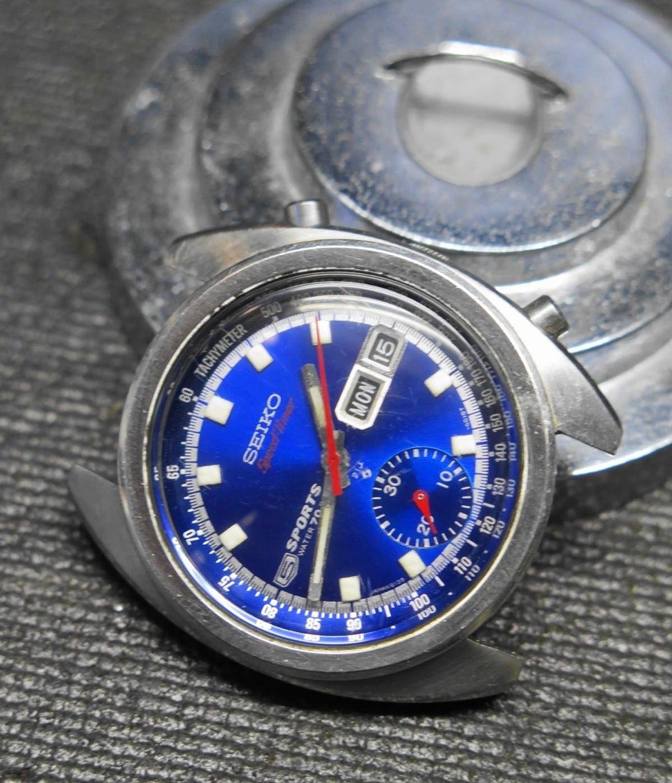 SEIKO 6139-6010 Automatic JDM Blue Bruce Lee Watch 6139A Kanji - Feb 1970