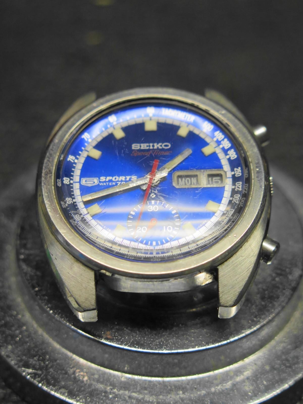 SEIKO 6139-6010 Automatic JDM Blue Bruce Lee Watch 6139A Kanji - Feb 1970