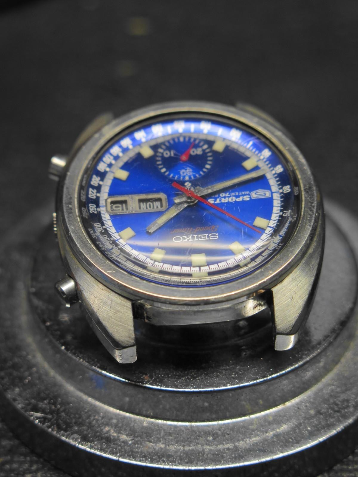 SEIKO 6139-6010 Automatic JDM Blue Bruce Lee Watch 6139A Kanji - Feb 1970