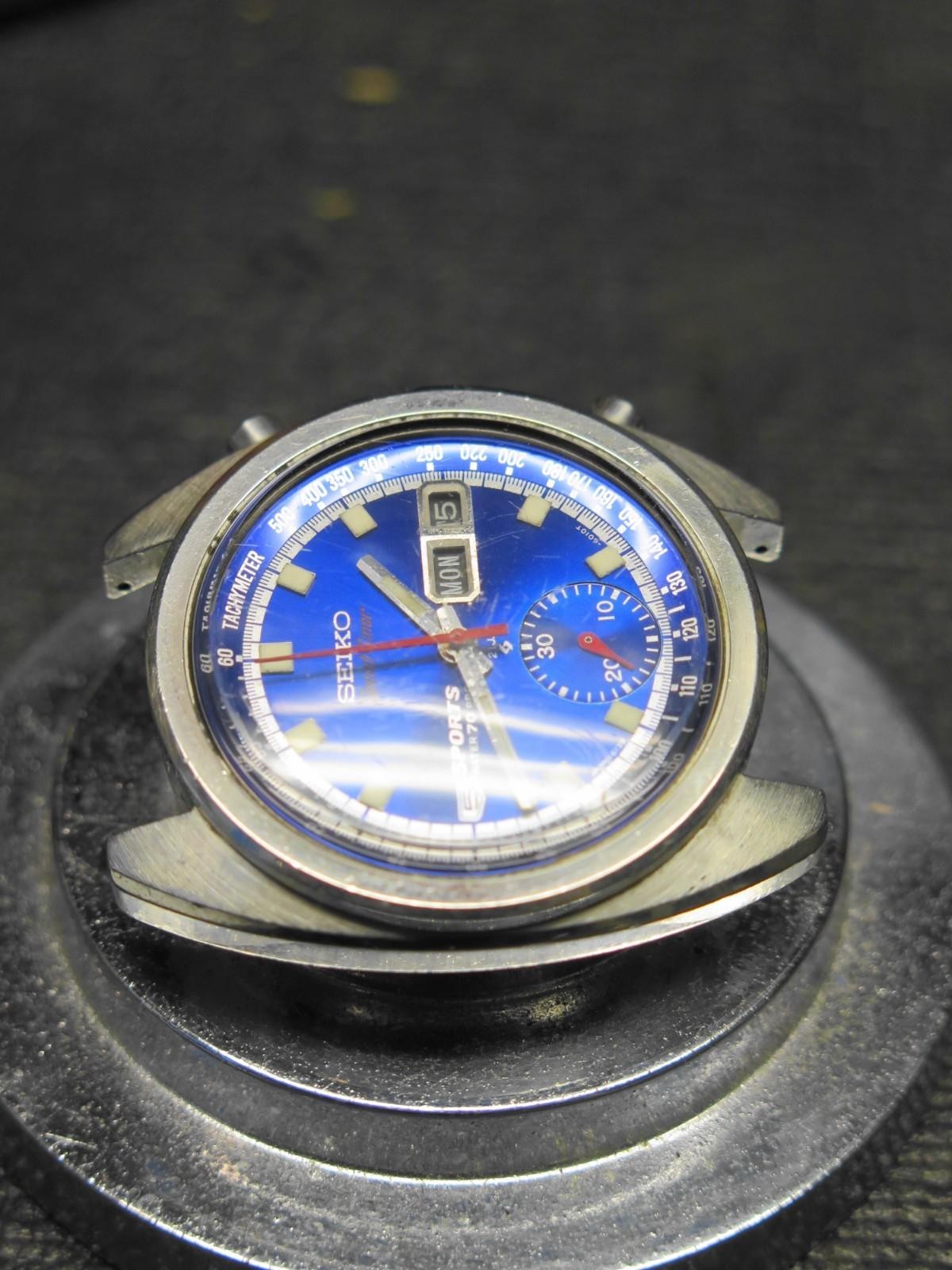 SEIKO 6139-6010 Automatic JDM Blue Bruce Lee Watch 6139A Kanji - Feb 1970
