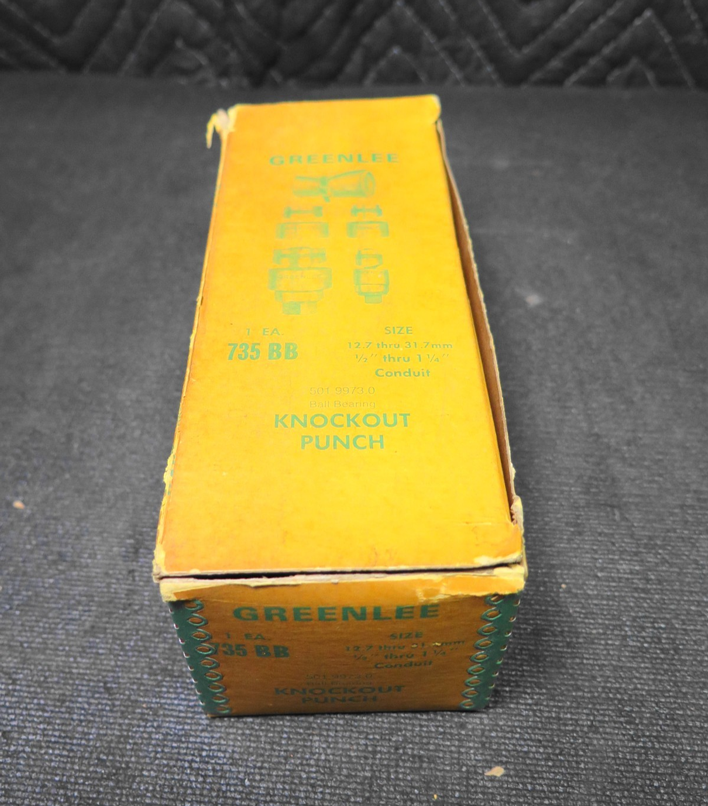 NOS Greenlee No.735 BB Ball Bearing Knockout Punch 1/2” - 1-1/4” w/ Box Papers