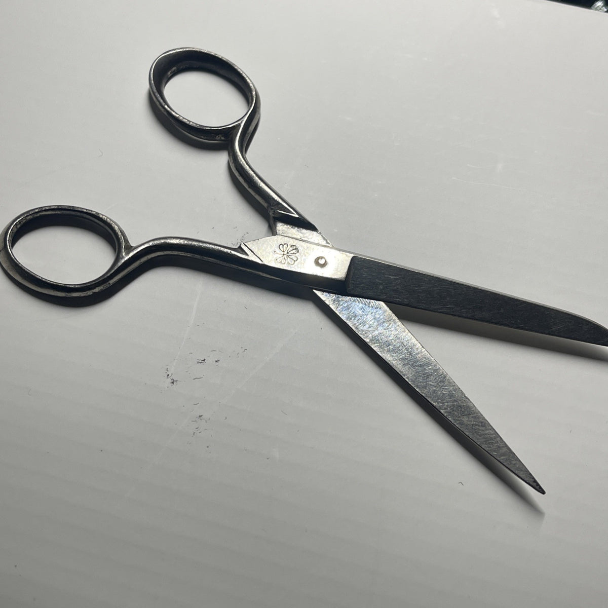 Rare Vintage W.H. Morley & Sons Scissors W/ 4 Leaf Clover Stamp Made in Germany