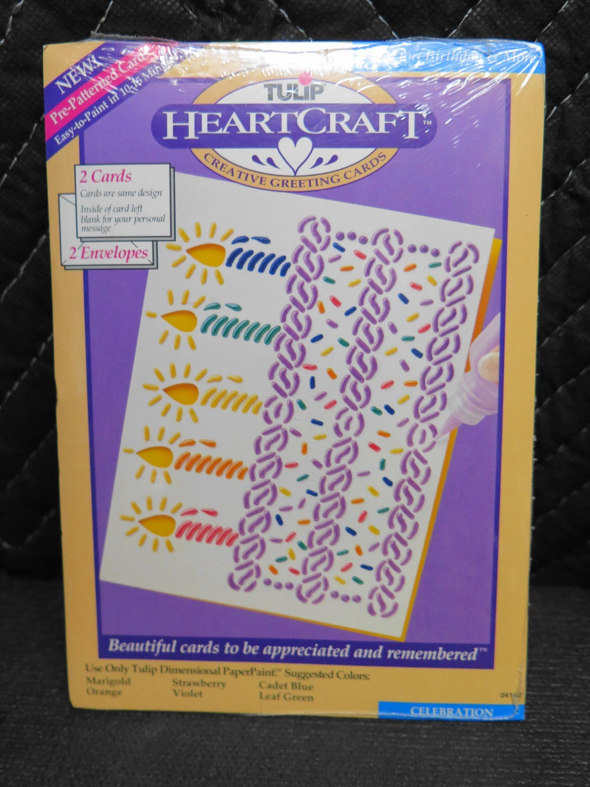 Birthday Cake Candles - 2x Tulip Heartcraft Greeting Cards w/ Envelopes