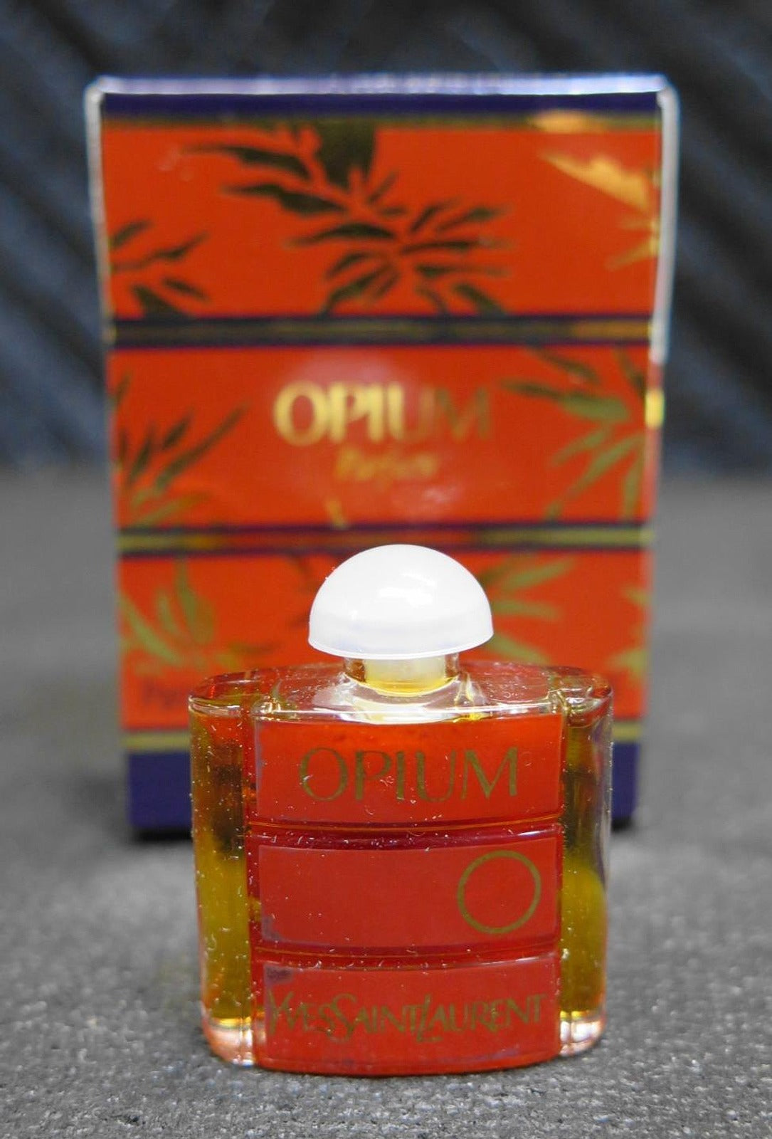 Vintage Yves Saint Laurent YSL Opium Parfum Mini 3.5 mL Bottle France in Box