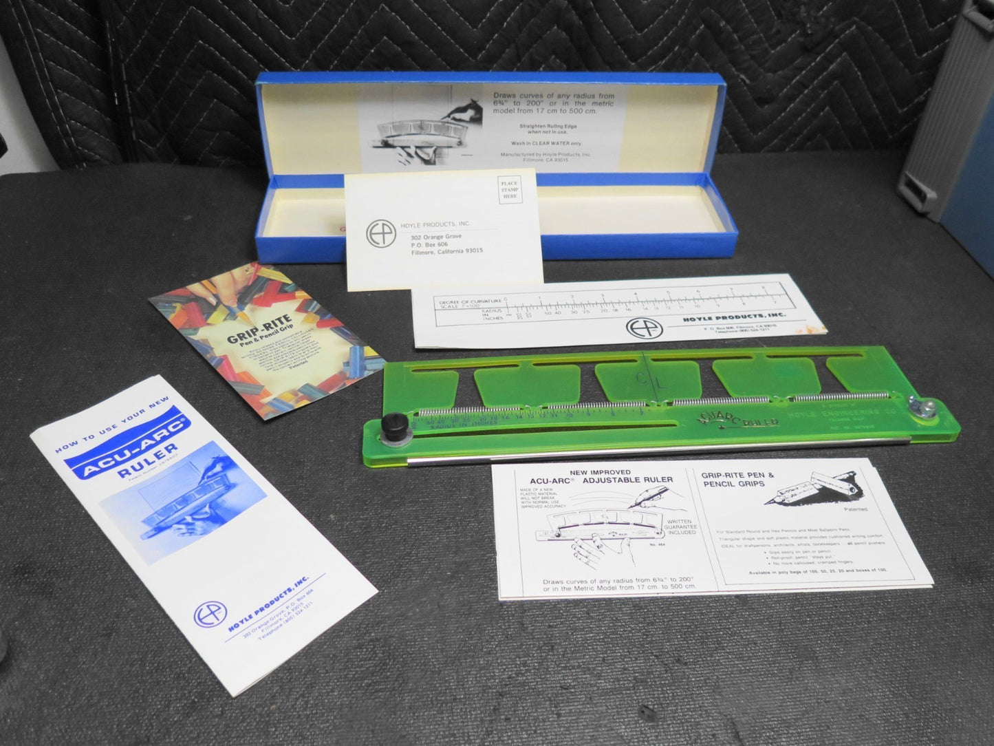 🍊NOS MINT Vintage Hoyle Engineering Acu-Arc Ruler w/ Original Box Drafting Tool