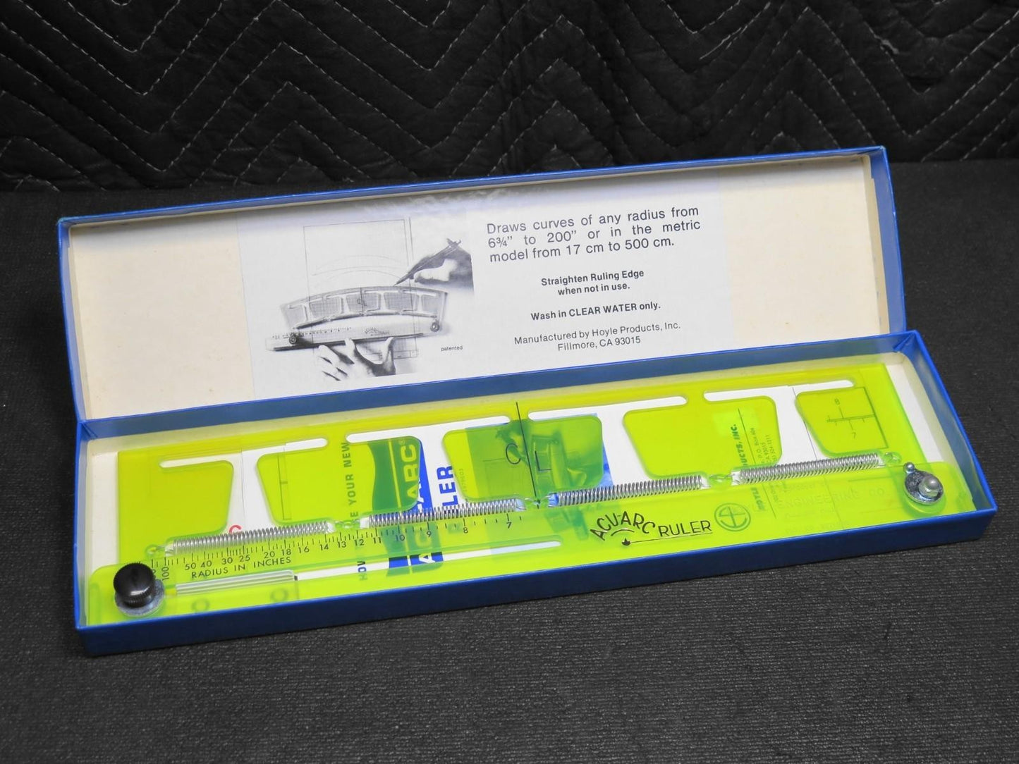 🍊NOS MINT Vintage Hoyle Engineering Acu-Arc Ruler w/ Original Box Drafting Tool