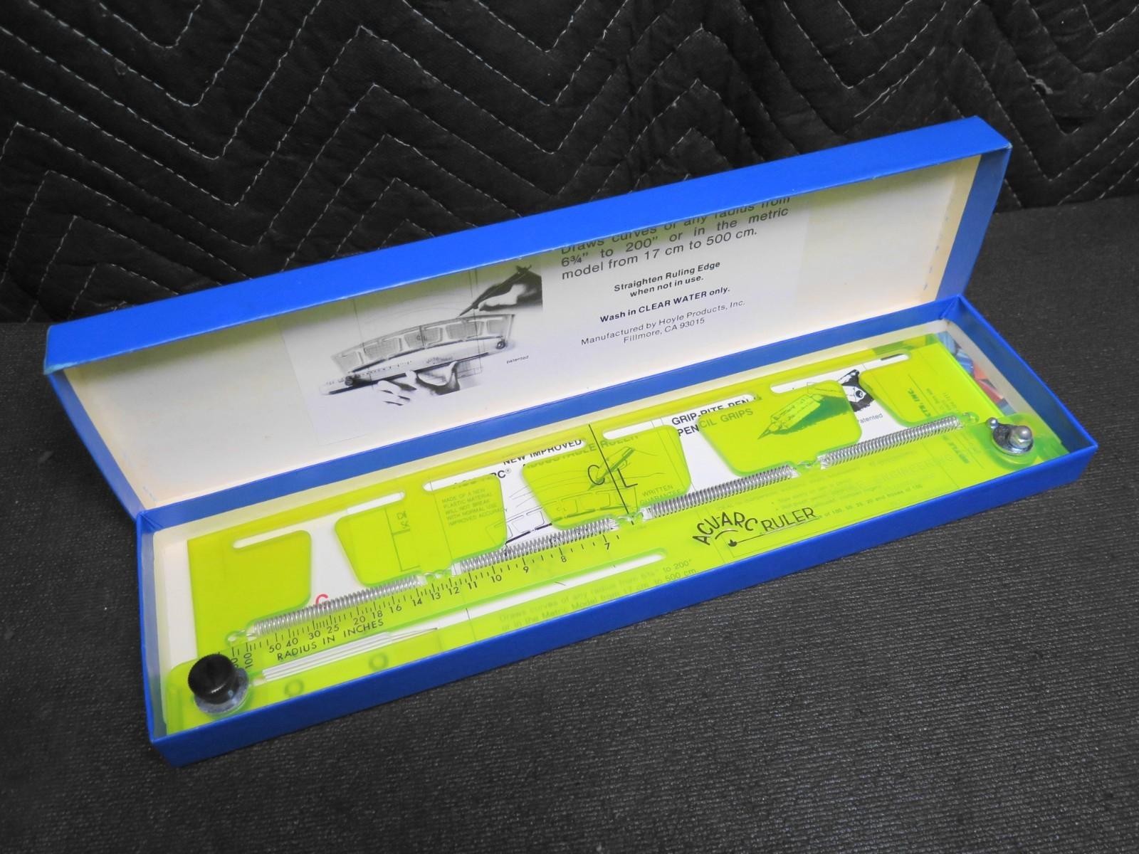 🍊NOS MINT Vintage Hoyle Engineering Acu-Arc Ruler w/ Original Box Drafting Tool