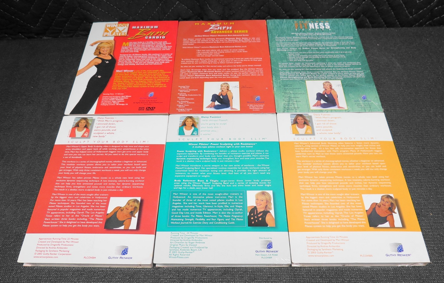 Lot of 6 Winsor Pilates Fitness, Slimming, Sculpting, Cardio and Burn DVDs - NEW