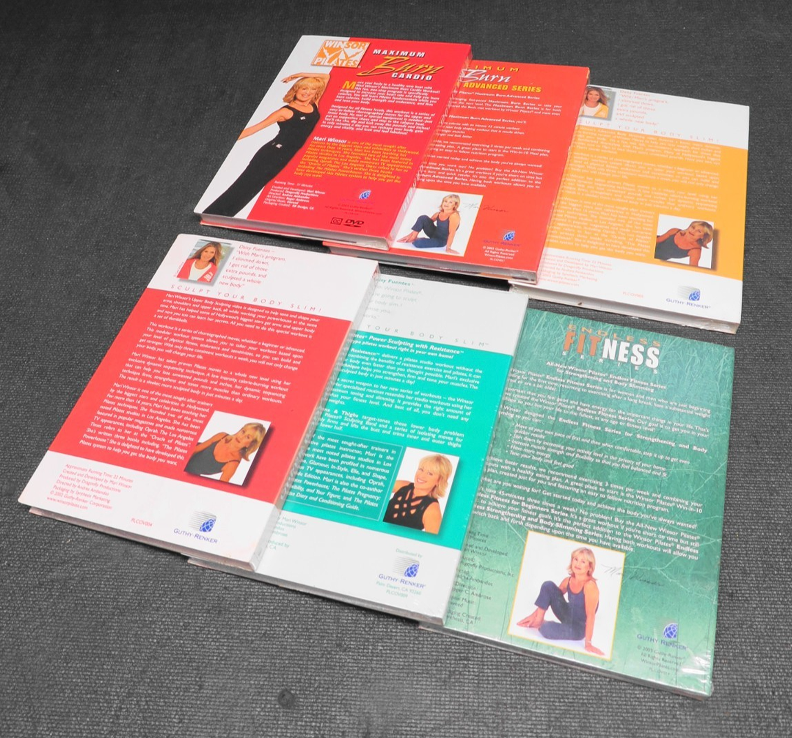Lot of 6 Winsor Pilates Fitness, Slimming, Sculpting, Cardio and Burn DVDs - NEW