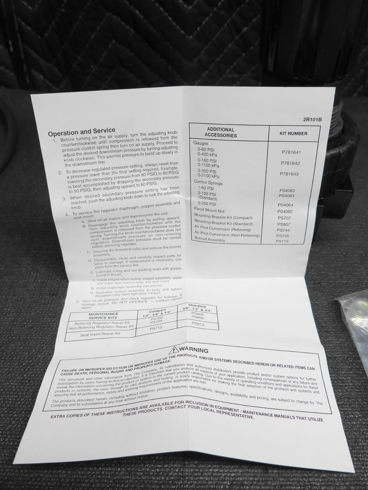 AMFLO Bridgeport 3115 3115A  1/4" Air Pressure Regulator - 250 psi - NEW