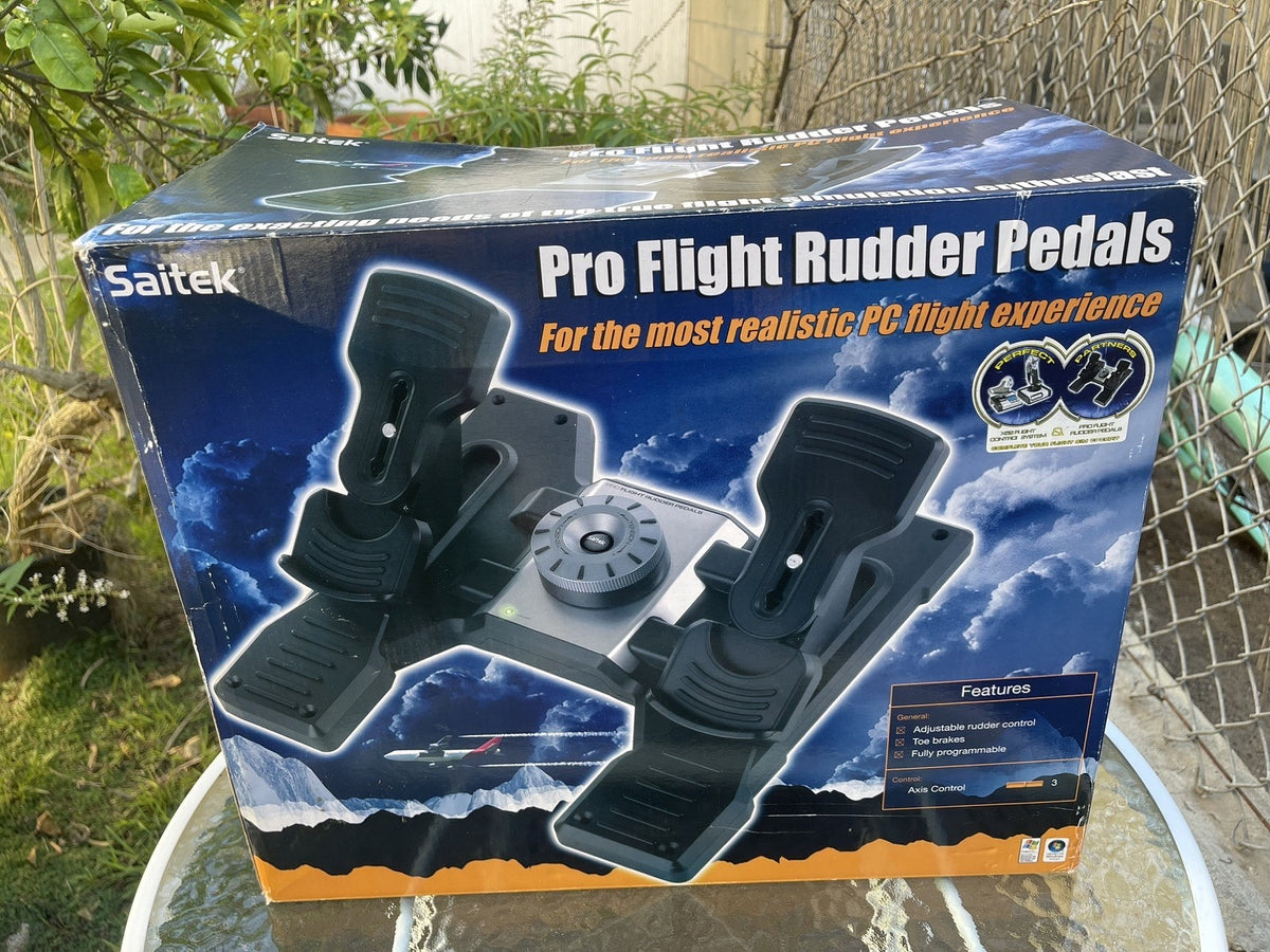 Saitek Pro Flight Rudder Pedals USB Wired Flight Pedals PC - Tested