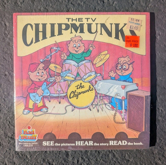 The TV Chipmunks See Hear Read Vintage Talking StoryBook w/ Record - DBR233