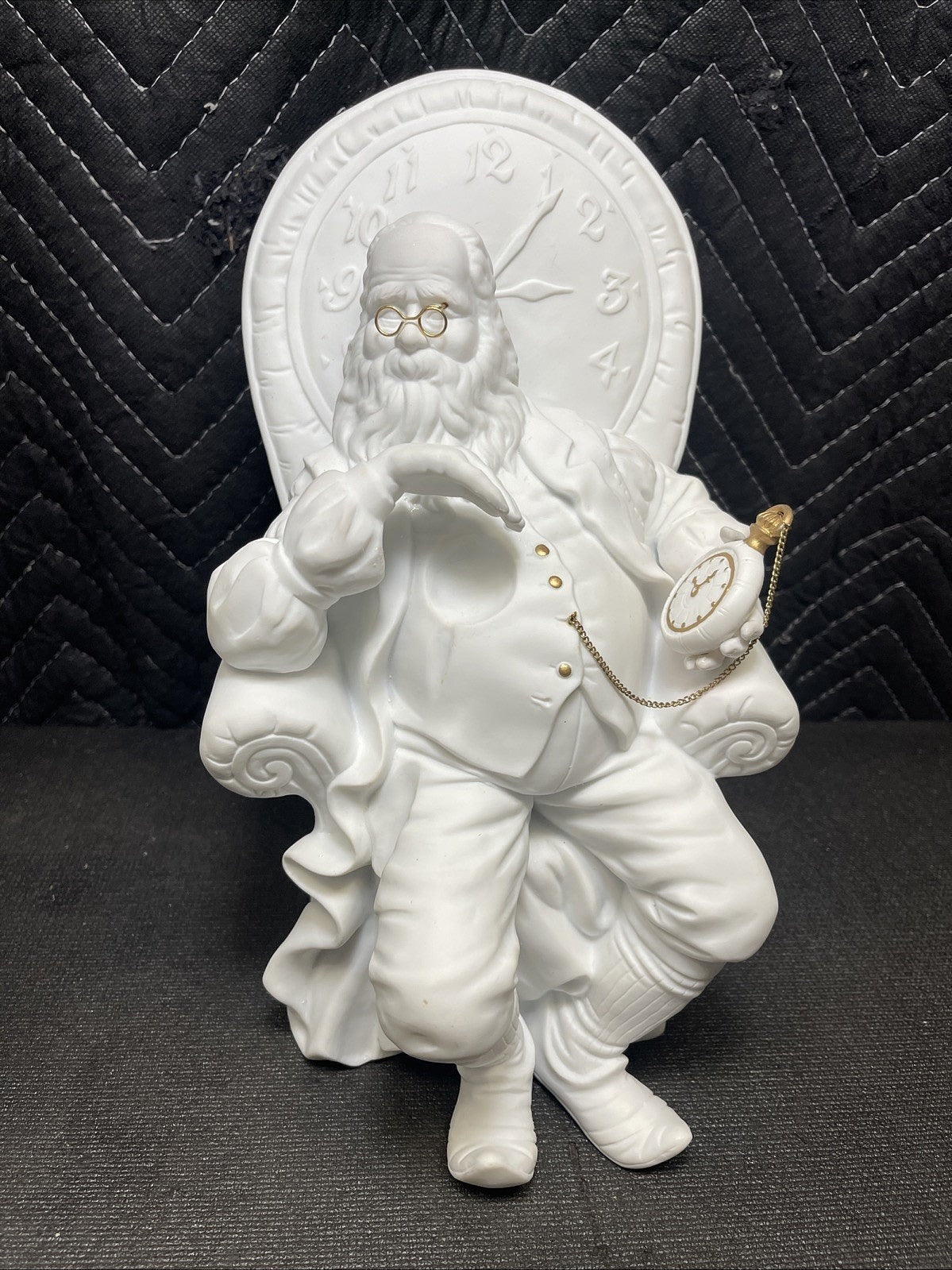 Dept 56  Winter Silhouettes FATHER TIME: "AS TIME GOES BY" MUSIC BOX 78589 WORKS