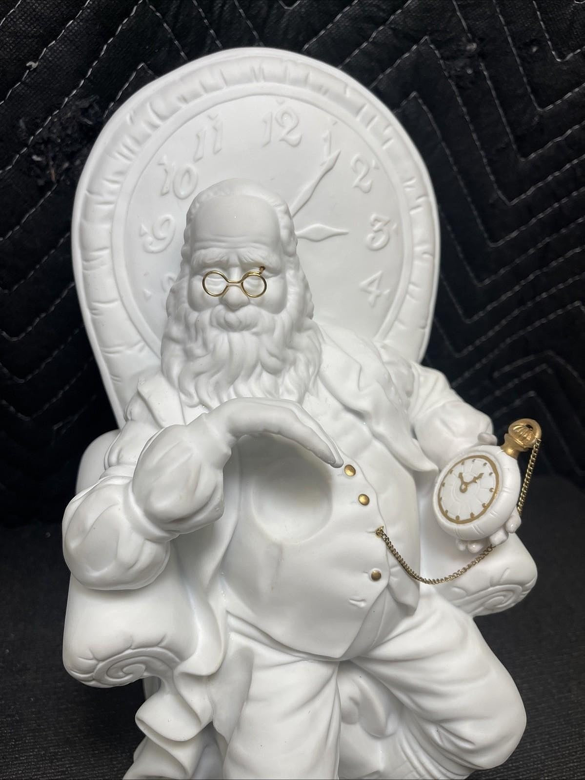 Dept 56  Winter Silhouettes FATHER TIME: "AS TIME GOES BY" MUSIC BOX 78589 WORKS