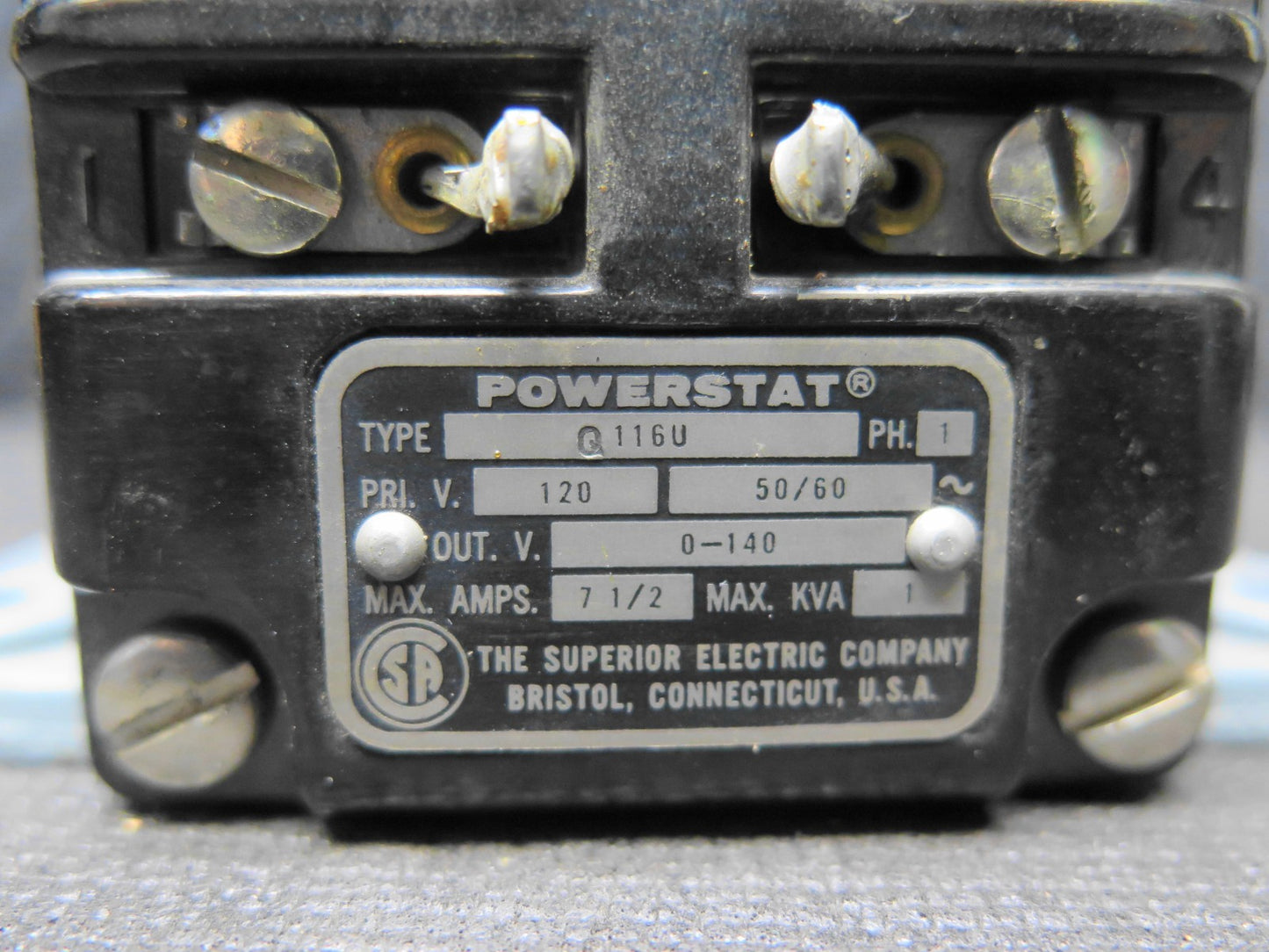 Vintage Powerstat Q116U Variac/Variable Power Supply 120V/0-140V 7.5A - #2