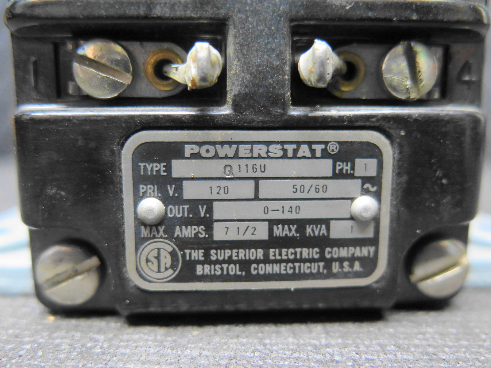 Vintage Powerstat Q116U Variac/Variable Power Supply 120V/0-140V 7.5A - #2
