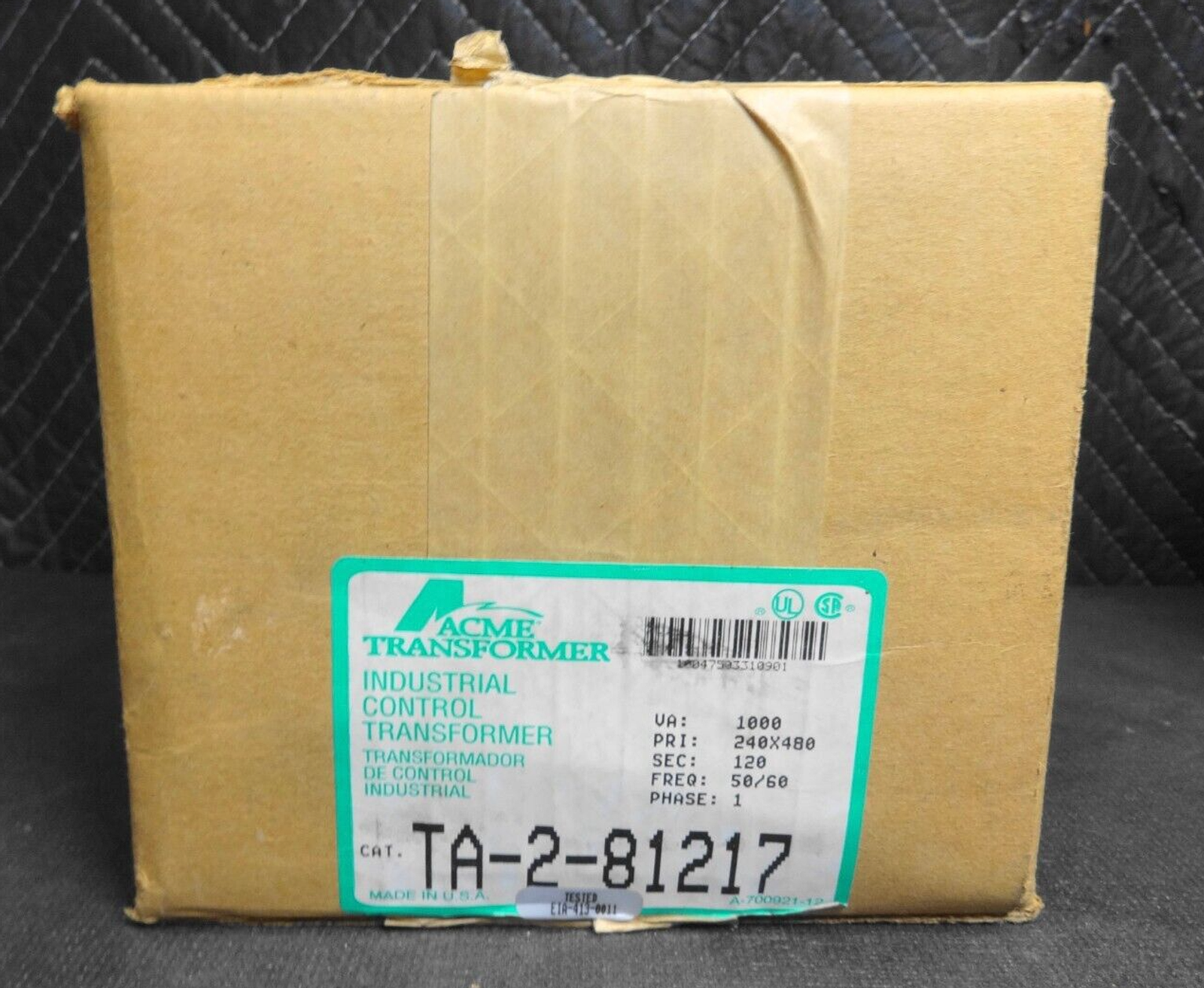 ACME INDUSTRIAL CONTROL TRANSFORMER TA-2-81217 NEW