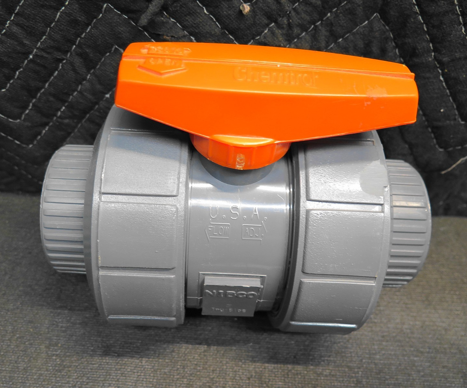 Chemtrol U45TB-V 2" PVC True Union Ball Valve Viton O-Rings NIBCO, Socket Flange