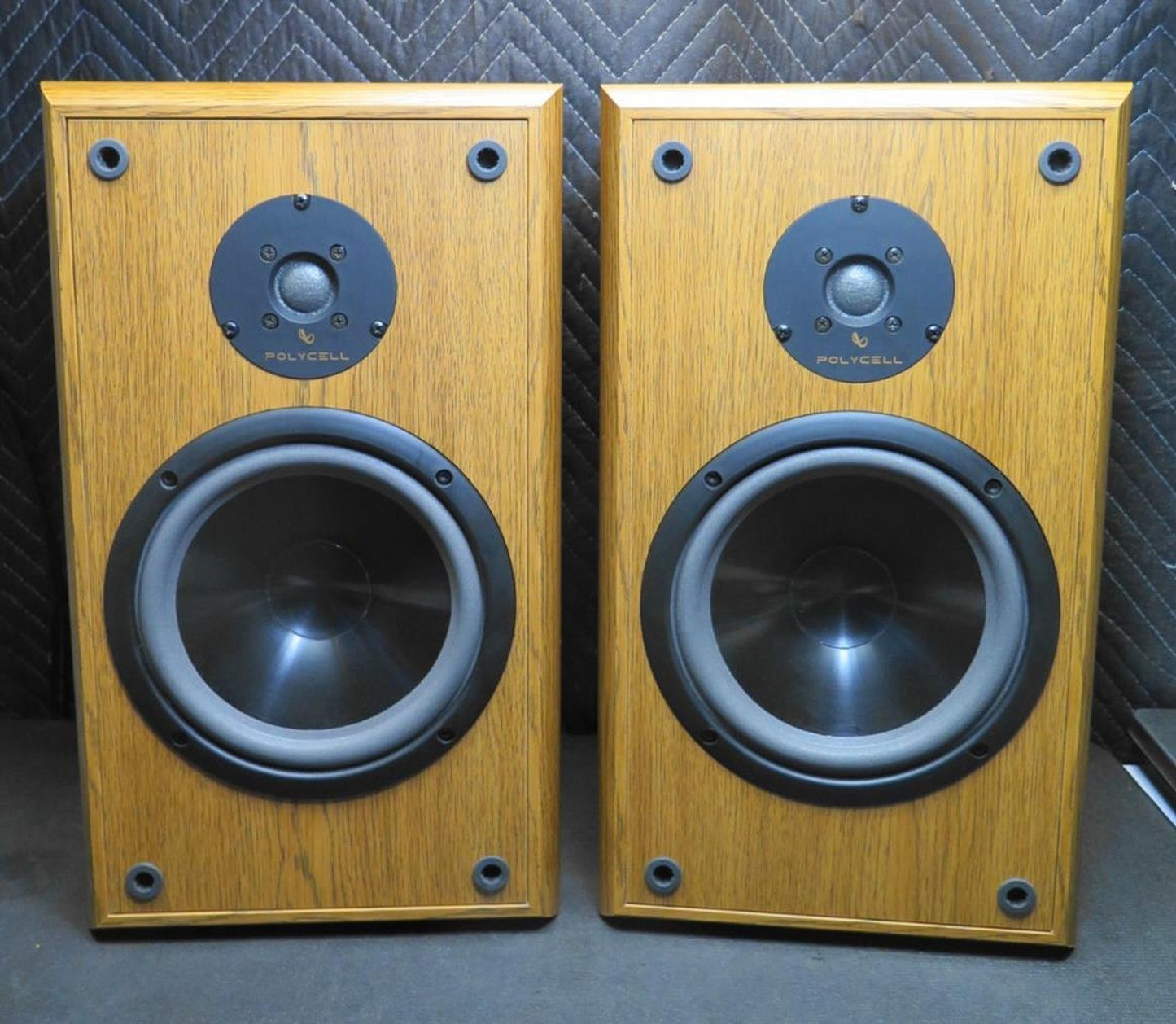 INFINITY Reference Two Book Shelf Speaker Pair Oak Cabinet 10x10x18 - *REFOAMED*