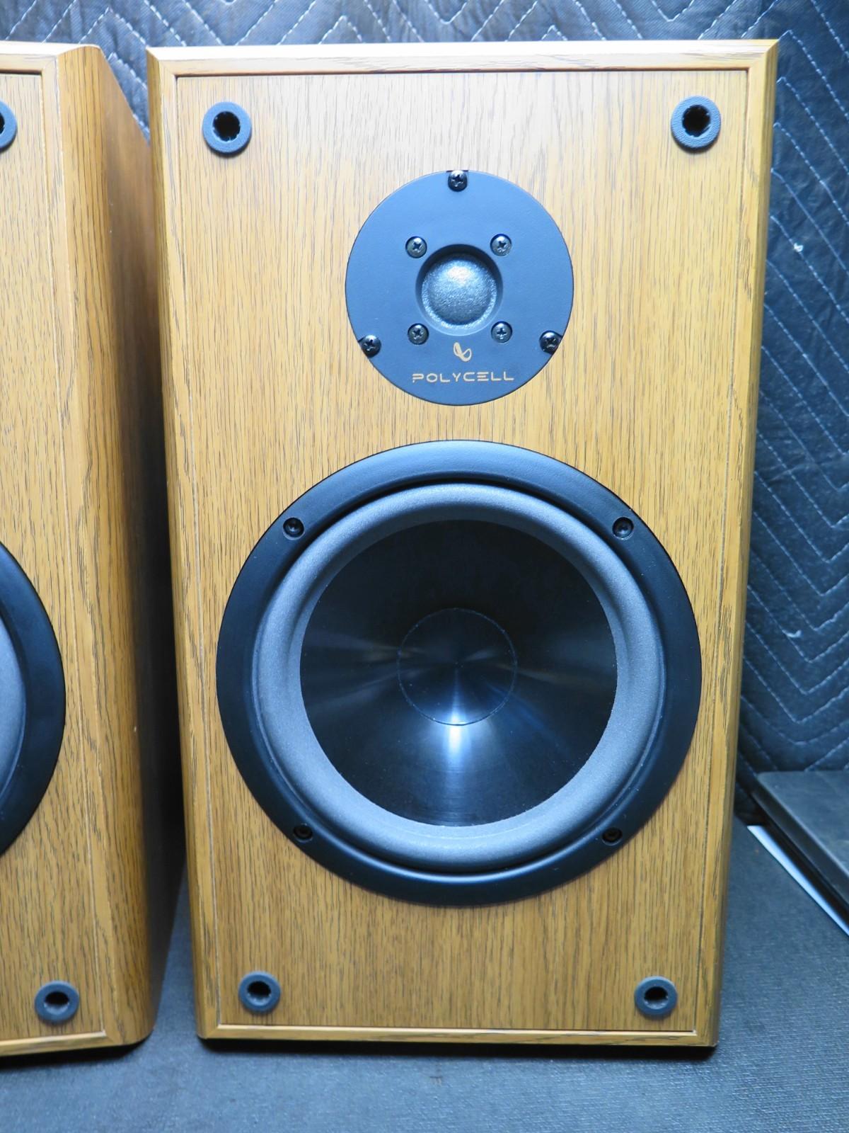 INFINITY Reference Two Book Shelf Speaker Pair Oak Cabinet 10x10x18 - *REFOAMED*