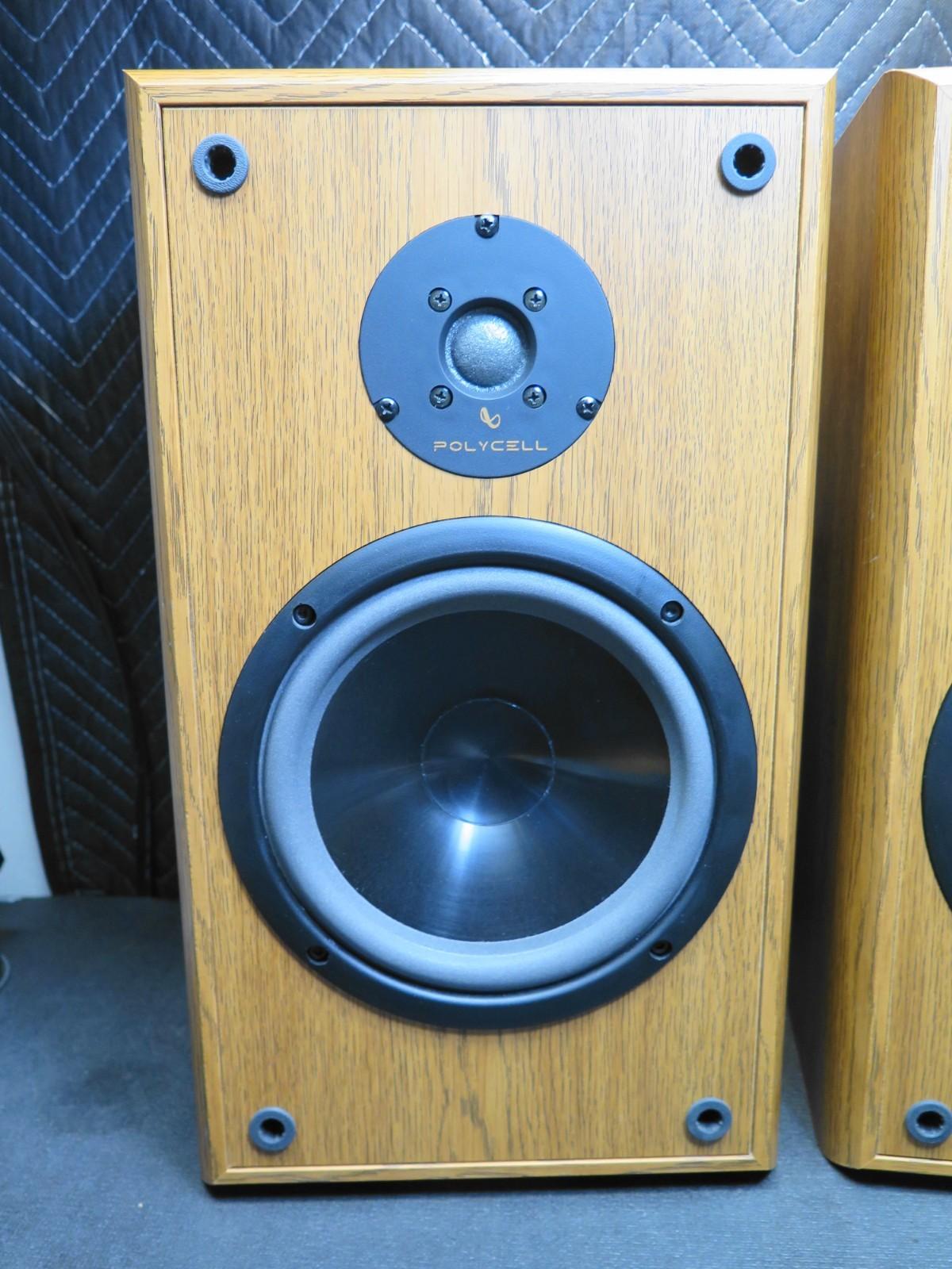 INFINITY Reference Two Book Shelf Speaker Pair Oak Cabinet 10x10x18 - *REFOAMED*