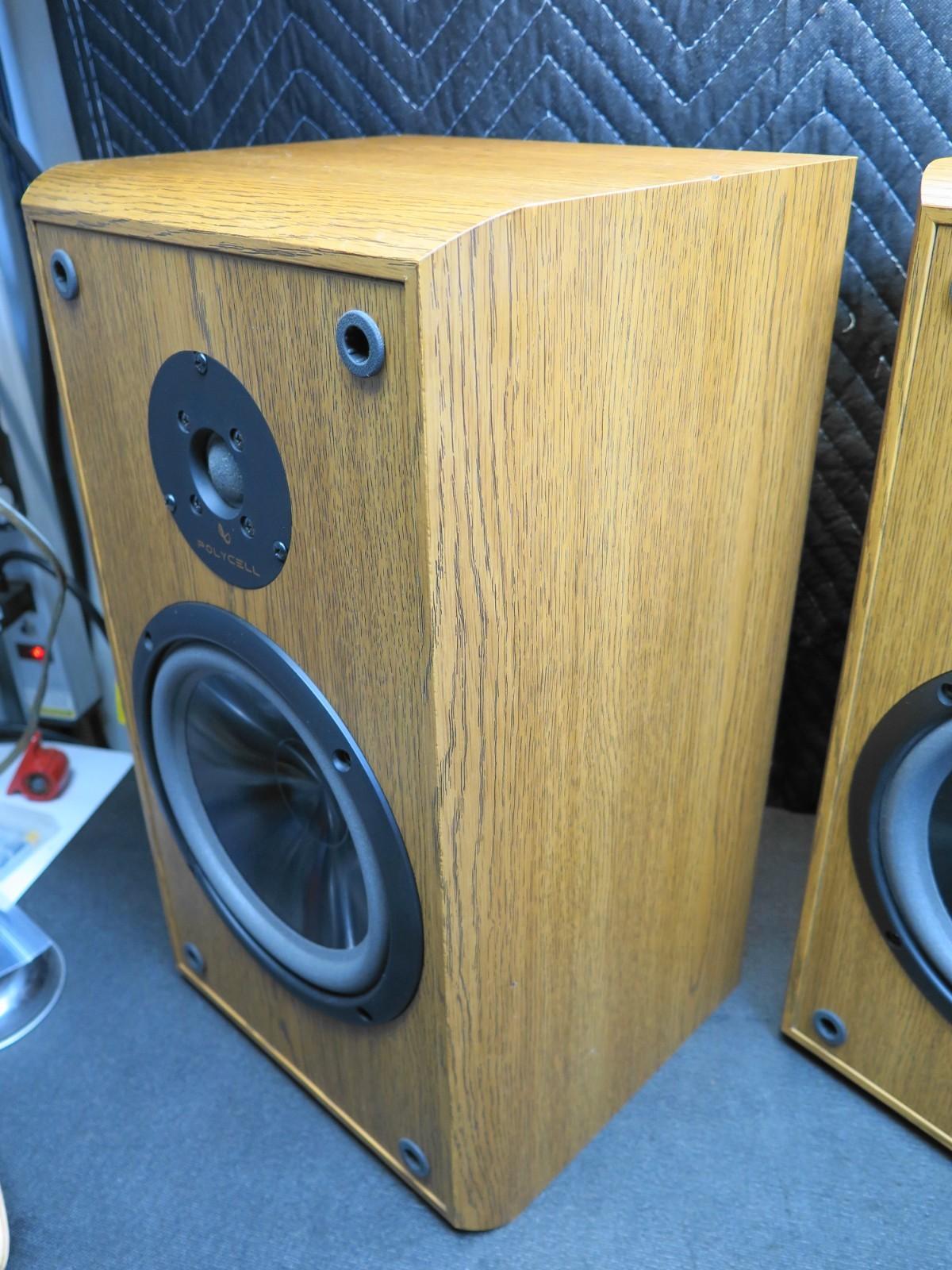 INFINITY Reference Two Book Shelf Speaker Pair Oak Cabinet 10x10x18 - *REFOAMED*