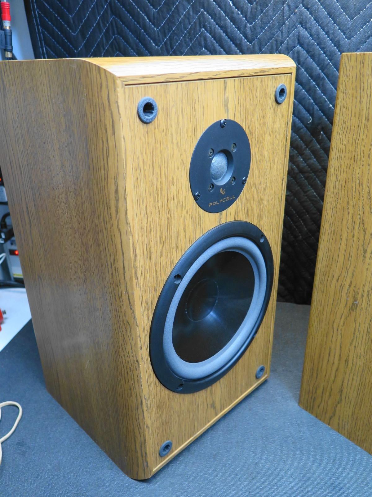 INFINITY Reference Two Book Shelf Speaker Pair Oak Cabinet 10x10x18 - *REFOAMED*