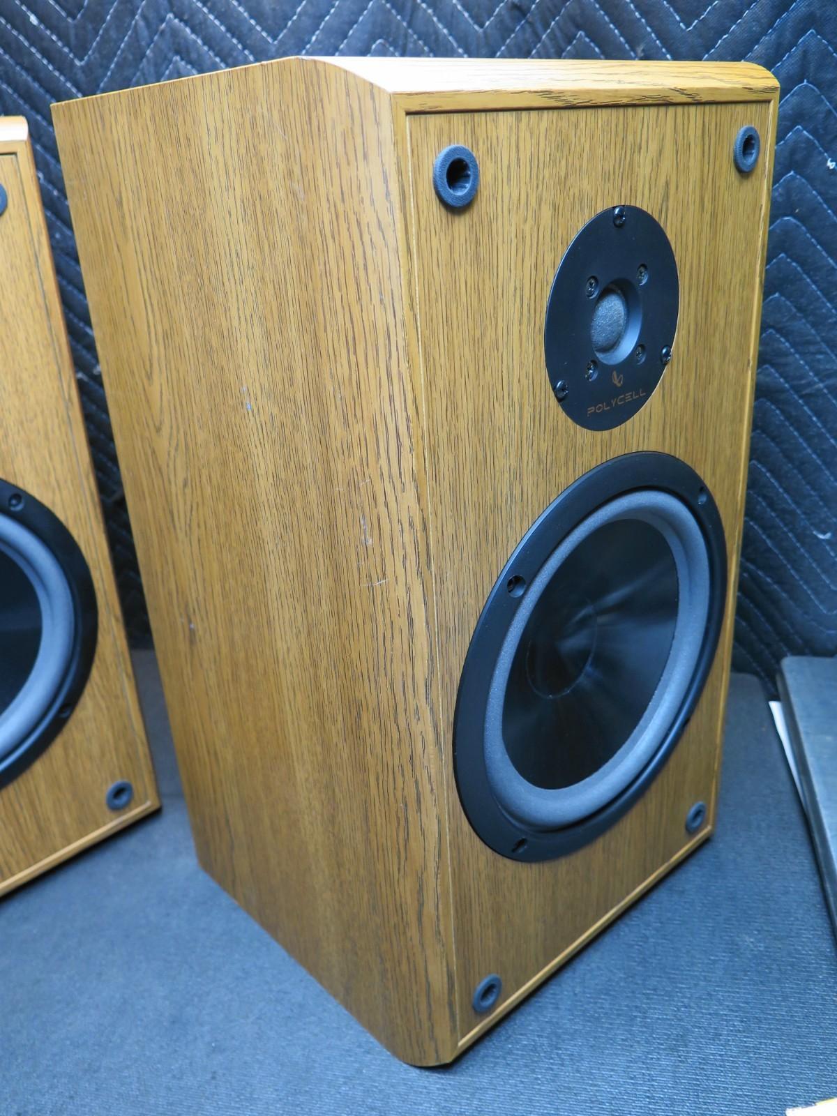 INFINITY Reference Two Book Shelf Speaker Pair Oak Cabinet 10x10x18 - *REFOAMED*