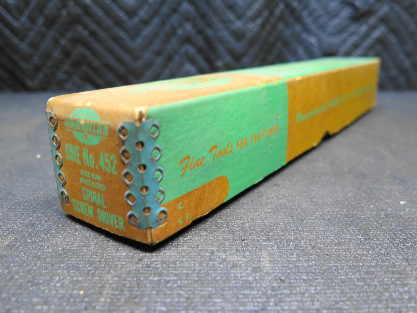 Vintage Greenlee Spiral Screwdriver No. 452 USA Made w/ 3 Original Bits & Box.