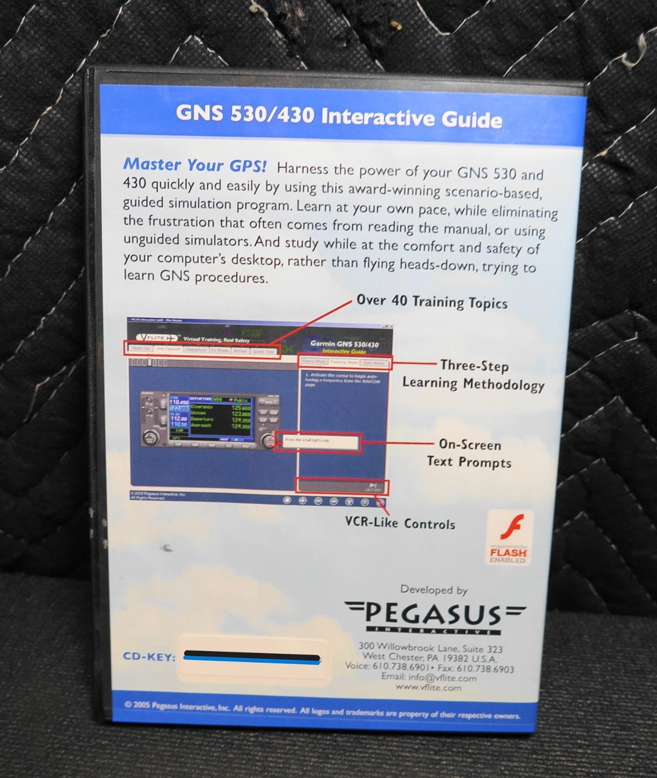 VFlite GNS 530 / 430 interactive Guide - Computer based training CDROM