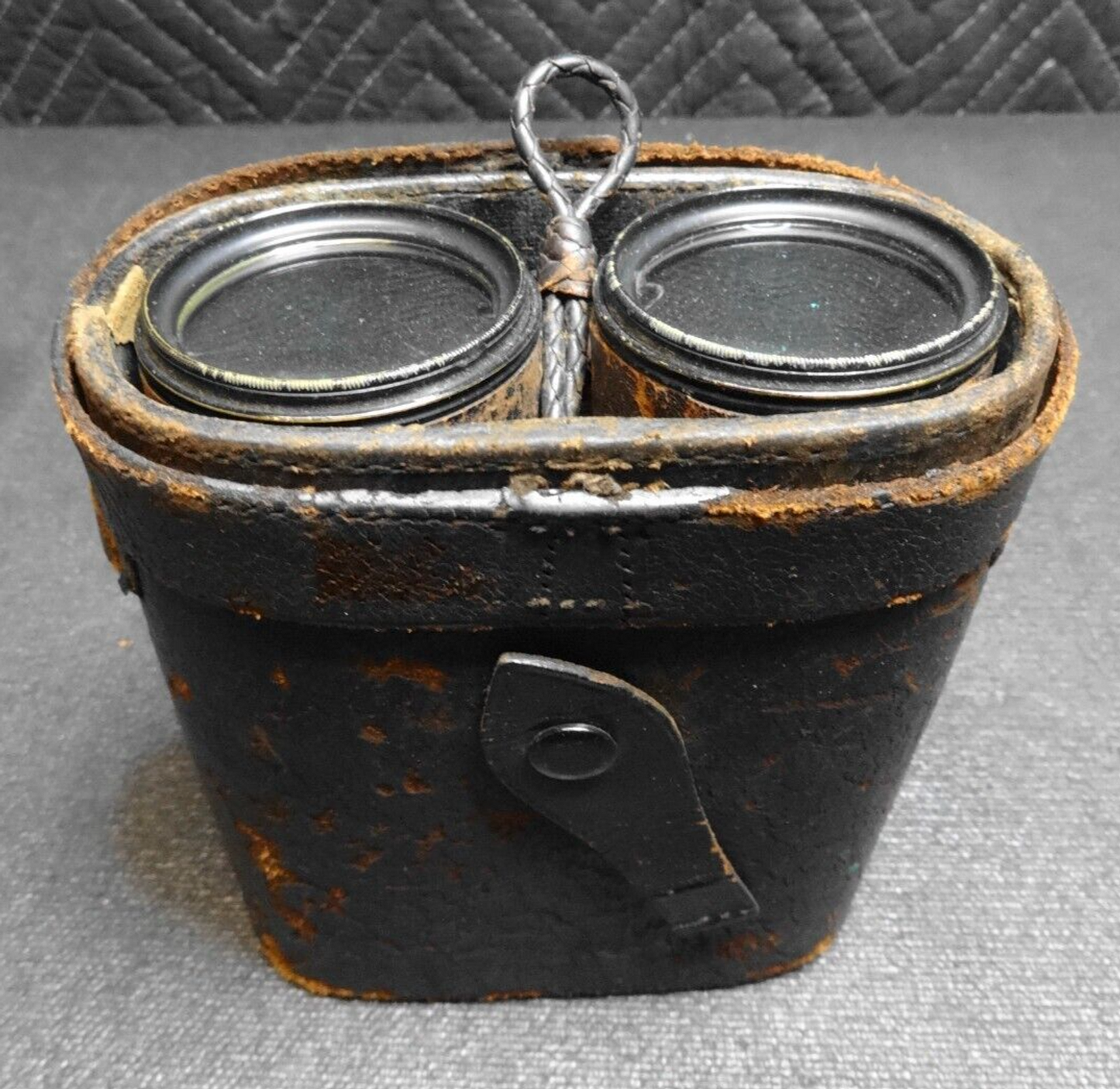 Vintage Lemaire Fabt Paris Binoculars WWl Era with Original Leather Case