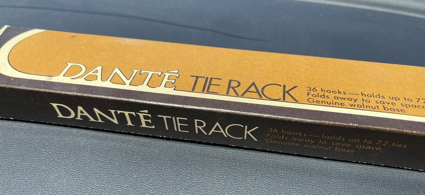 Dante Tie Rack 36 Hooks Holds 72 Ties American Walnut Vintage 60s USA NOS