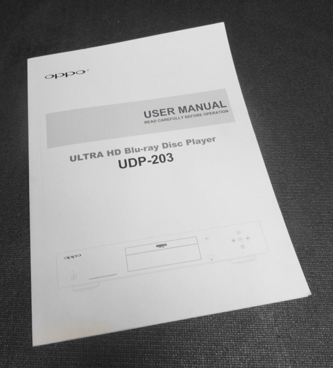 OPPO 4K Ultra HD Blu-ray DVD-Player UDP-203 - ORIGINAL MANUAL ONLY