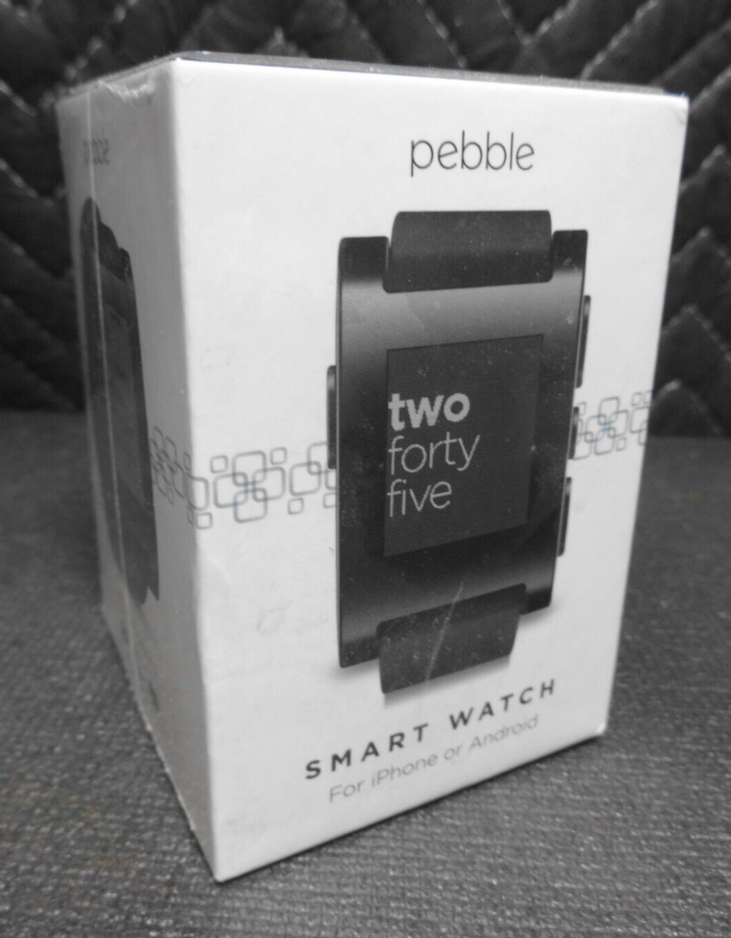 Pebble Smartwatch for iPhone iOS and Android OS Jet Black New (Factory Sealed)