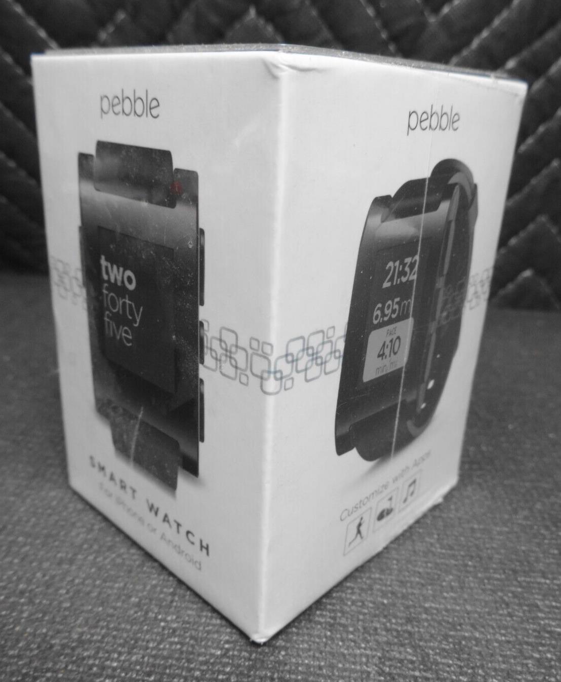 Pebble Smartwatch for iPhone iOS and Android OS Jet Black New (Factory Sealed)