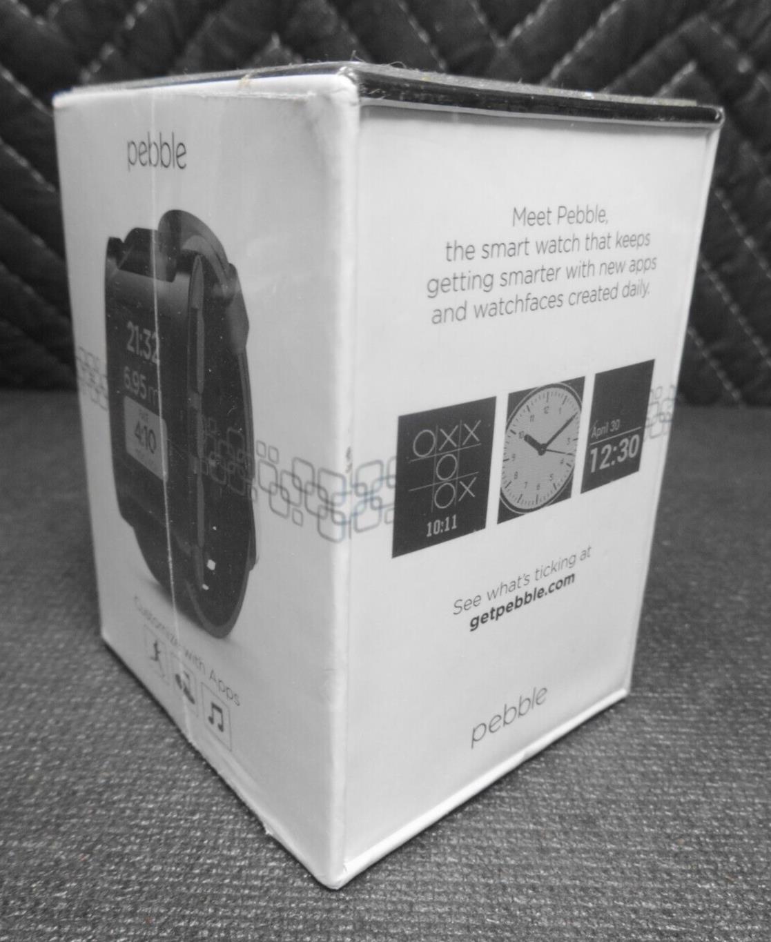 Pebble Smartwatch for iPhone iOS and Android OS Jet Black New (Factory Sealed)