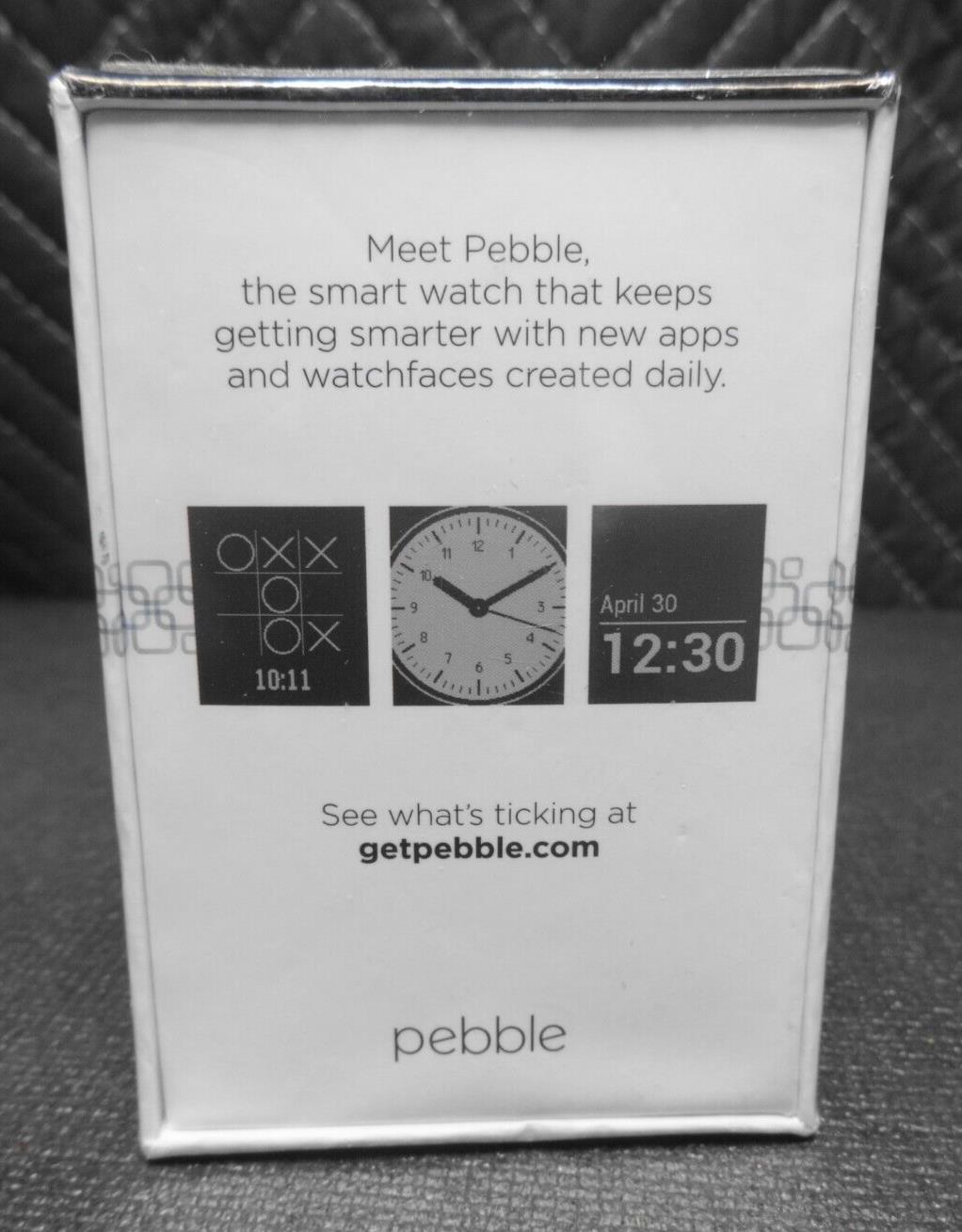 Pebble Smartwatch for iPhone iOS and Android OS Jet Black New (Factory Sealed)