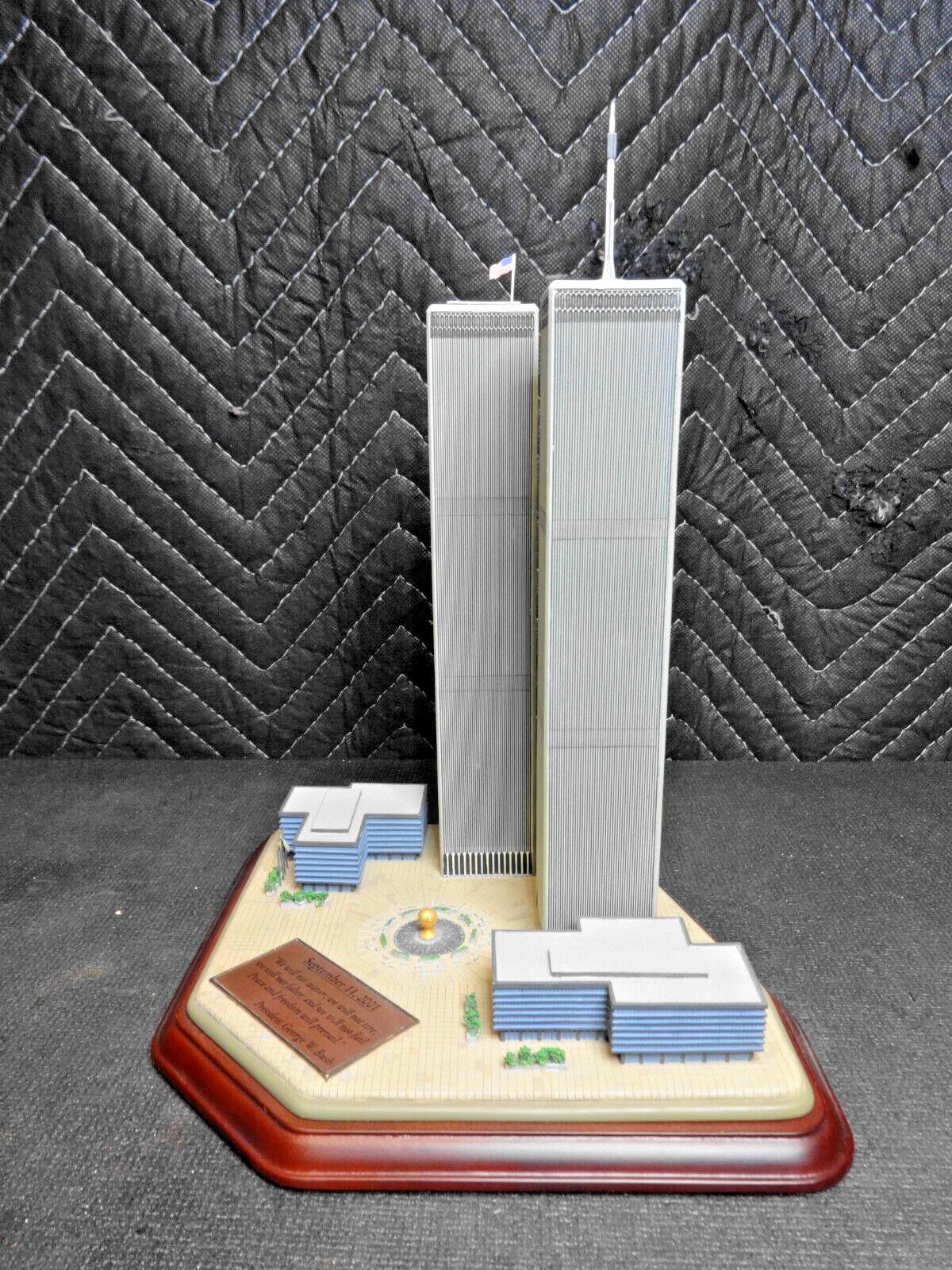 Danbury Mint 9/11 World Trade Center WTC Twin Towers Commemorative Statue Model