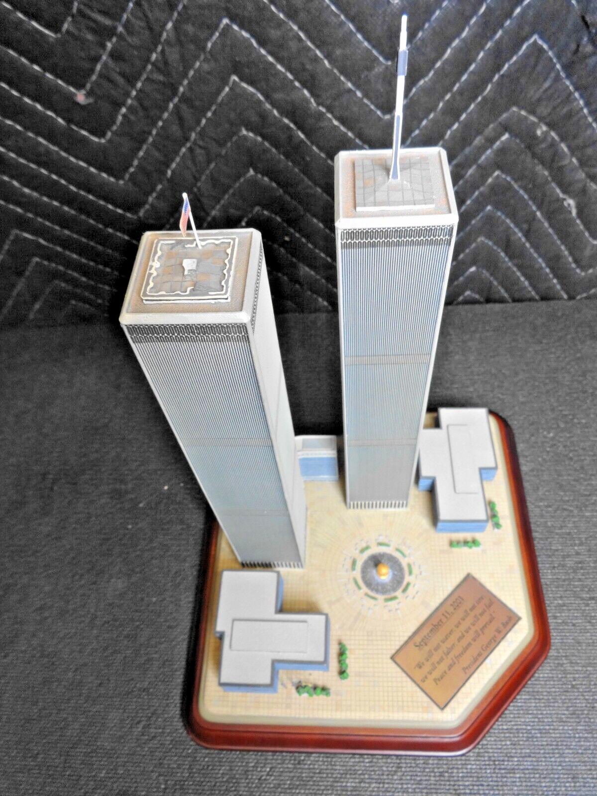 Danbury Mint 9/11 World Trade Center WTC Twin Towers Commemorative Statue Model