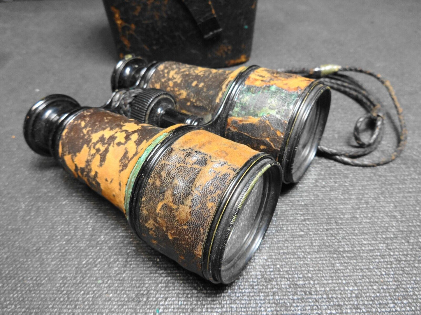 Vintage Lemaire Fabt Paris Binoculars WWl Era with Original Leather Case