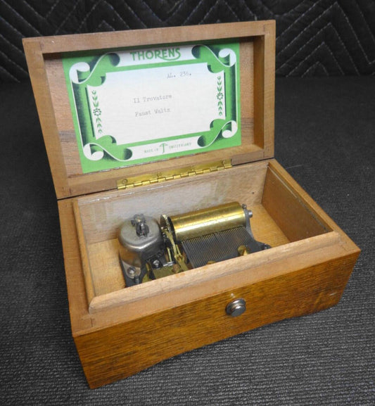 Vintage Thorens Music Box 2 Song 36 Note IL Trovatore, Faust Waltz, Swiss AL 236