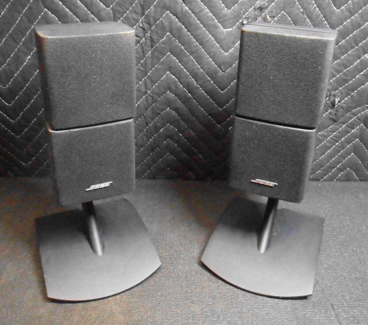 BOSE Double Cube Speaker Pair Acoustimass Lifestyle Surround w/ Stands